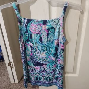 Lilly Pulitzer Adler , Looking Sharp, flowy halter top Size XS